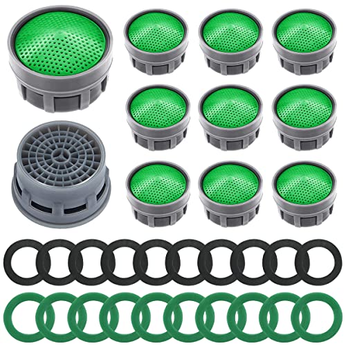 10 Pezzi Aeratore Rubinetto, Filtri Rubinetti Lavandino, M24 Rompigetto Rubinetto con 20 Guarnizioni per Filettatura Femmina M22 Filettatura Maschio M24 per Rubinetteria In Bagno Cucina, con 1 Scatola