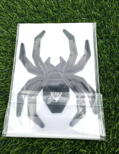 Image of 1pc Big 5.5inch Spider Emblems 3D Fender Rear Door Badges Custom Sticker Nameplate Replacement for Universal Car Body Motorcycle SUV Widow Door Edition Decoration (All Black)