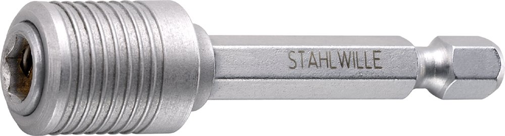 Stahlwille 3825/1 Quick-Change Holder for Bits Screwdriver, E6.3 Outside Hexagon, 62mm Length