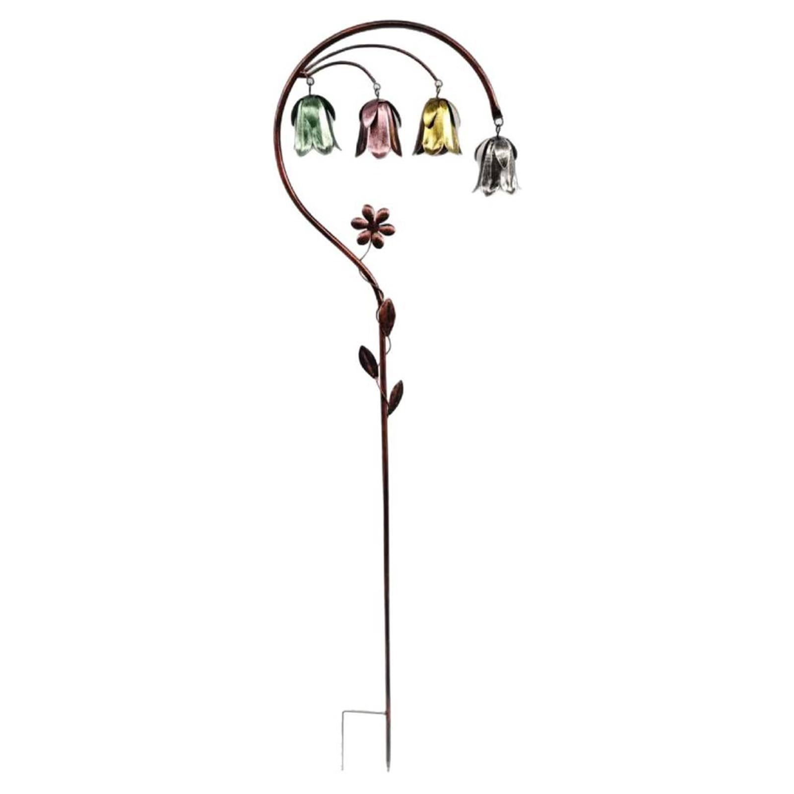Introti Metal Decorative Garden Stake Weatherproof Decorative Yard Stakes with Flowers Flower Garden Yard Art for Outdoor Lawns Backyard Porch Decoration