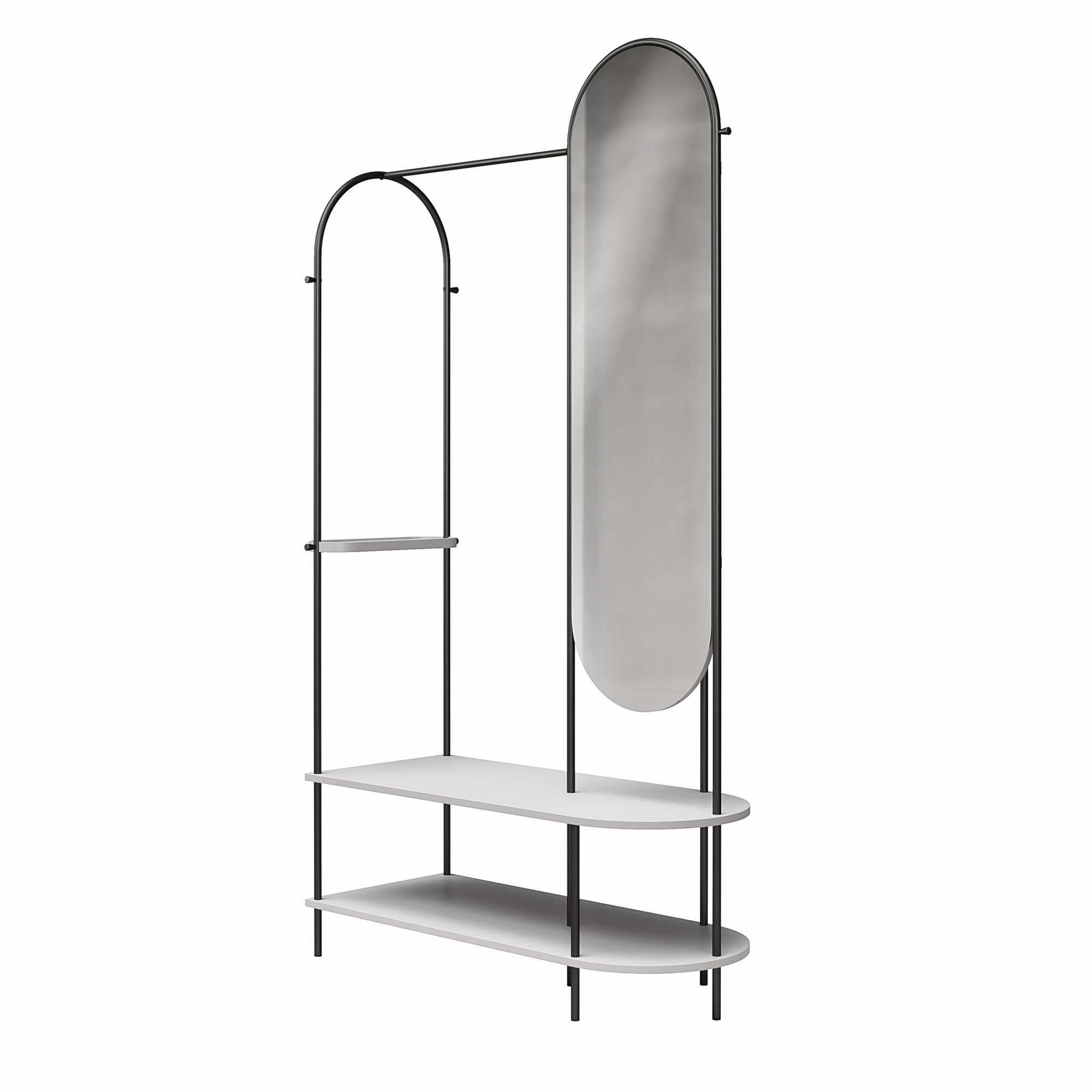 B&Q -  Home Anastasia Valet With Mirror Dove Grey