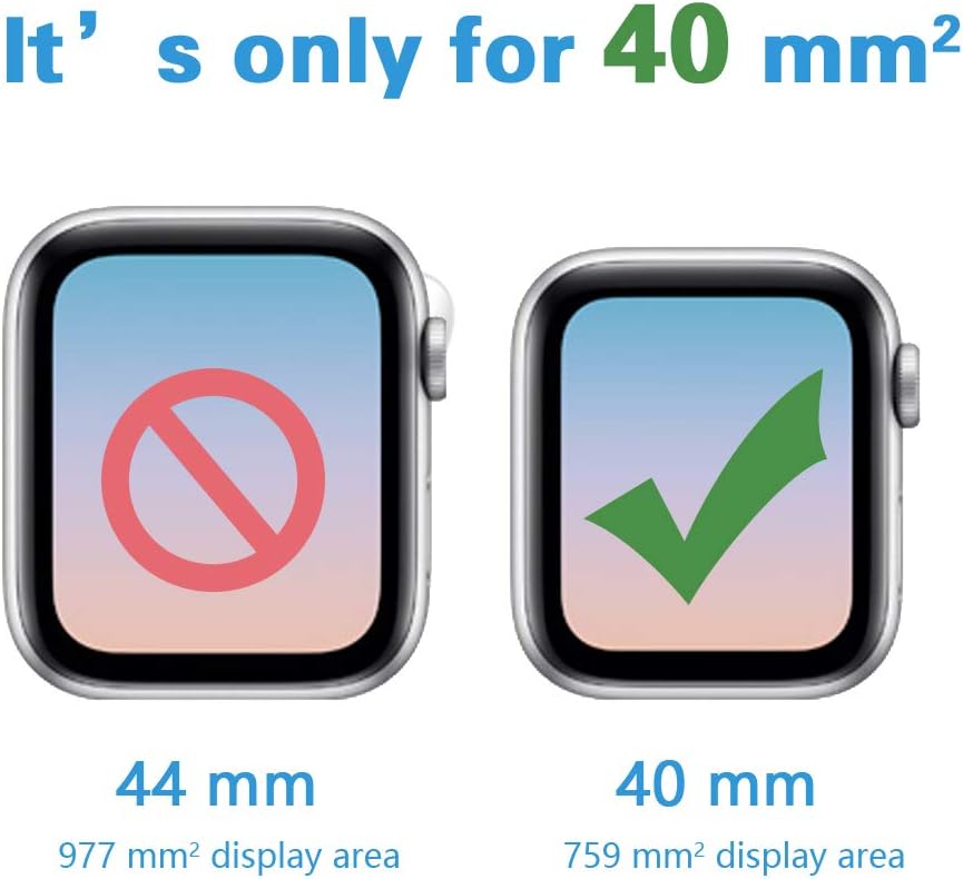 INGLE [6 Pack] for Apple Watch Series 4 / Series 5 Screen Protector (40mm), [Anti-Bubble] Full Coverage Film with Lifetime Replacement Warranty