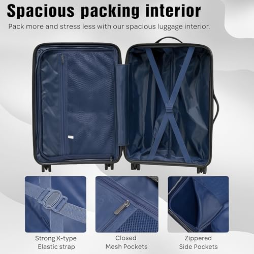 Image of 28-Inch Hard-Shell Luggage Suitcase | Lightweight 3.7 kg | 360 Spinner Wheels | 2-Way Zipper | Multi-Functional Lock | Business & Family Travel Trolley Bag (1, Dark GREY-20 24 inch 28 inch)