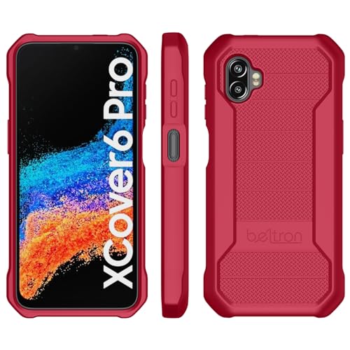 Image of BELTRON Galaxy XCover6 Pro Heavy Duty Case, Industrial Strength Armor Case with Reinforced Technology for Samsung Galaxy XCover 6 Pro 2022 SM-G736 (AT&T FirstNet Verizon) - Red