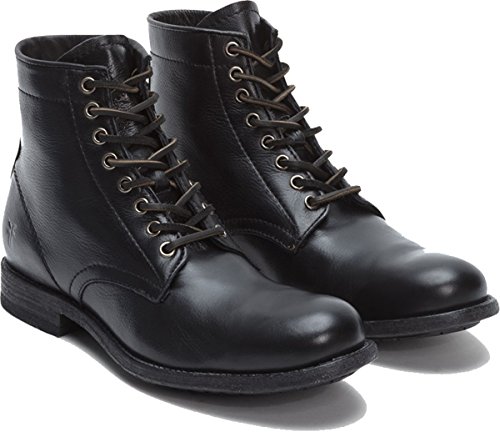 Image of Frye Tyler Lace Up Boots for Men Crafted from Soft Vintage Leather with Blake Construction, Burnished Toe and Heel, and Rubber Inserts on Leather Soles - 5 inch Shaft Height