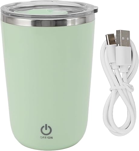 Shaker Bottle - Taza mezcladora eléctrica de acero inoxidable de 11.8 onzas, mezcladora autoagitable, taza de café recargable por USB para deportes,