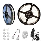 Motion Sensor LED Light Strip, 16.4ft Warm White LED Strip Light ,300 LEDs SMD 2835, Strong 3M...
