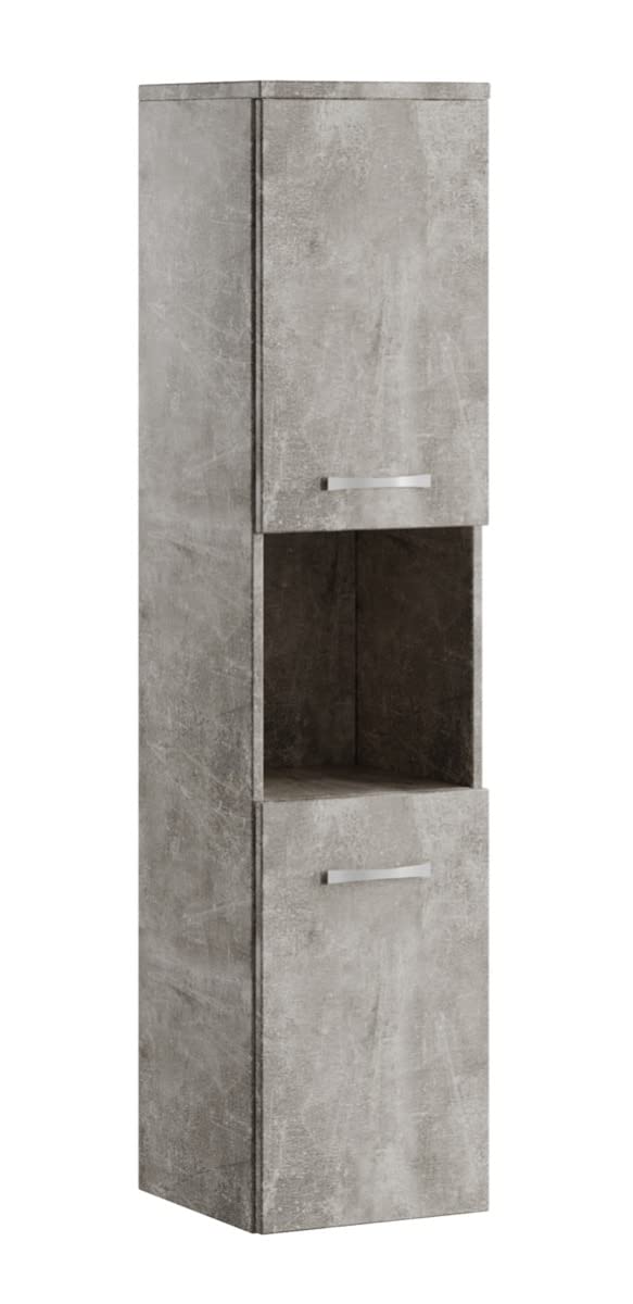 Badplaats B.V. Storage cabinet Montreal 131cm height beton - Storage cabinet tall cupboard bathroom furniture