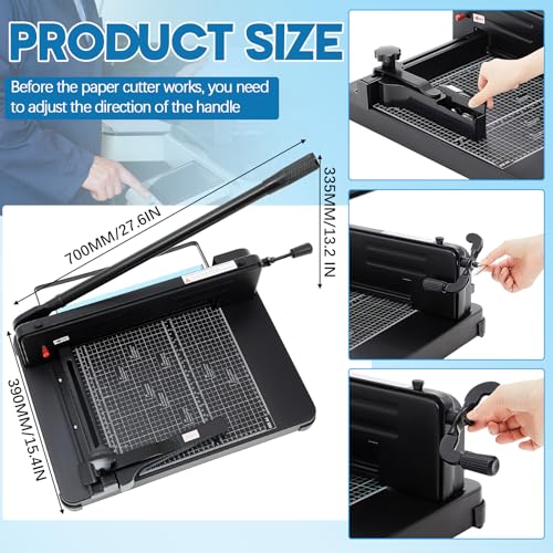 Threlaco 12 Inch A4 Heavy Duty Guillotine Paper Cutter 400 Sheet, Black by Threlaco - Image 2