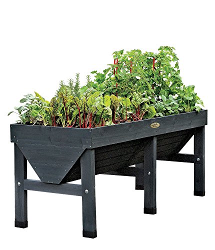 Gardeners Supply Company Vegtrug Raised Planter Box | Elevated Wood Raised Garden Beds For Outdoor Plants, Flowers & Vegetables Greenhouse Gardening | 70" L X 30" W X 31-1/2" H - Charcoal #TOP4