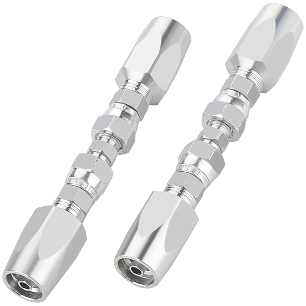 Luobannm As Shown 2Pcs Hydraulic Hose Repair Kit, Reusable, 2-Wire Reusable Hydraulic Repair Fitting 1/4Inch