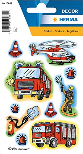 24 Stück Feuerwehrmann Aufkleber - Niedliche Cartoon Sticker Für Kinder