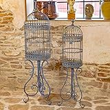 Zaer Ltd. Set of 2 Victorian Style Birdcage Planters Copenhagen 1843' (Cobalt Blue)
