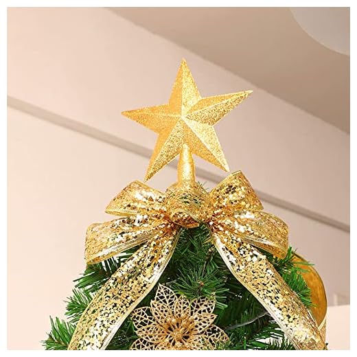 LNHJZ Julgransstjärna topp – julgranstopp glittrande – julgranstopp – julgransdekoration julstjärna för julgransdekorationer festdekoration (guld, 12 × 11 cm)