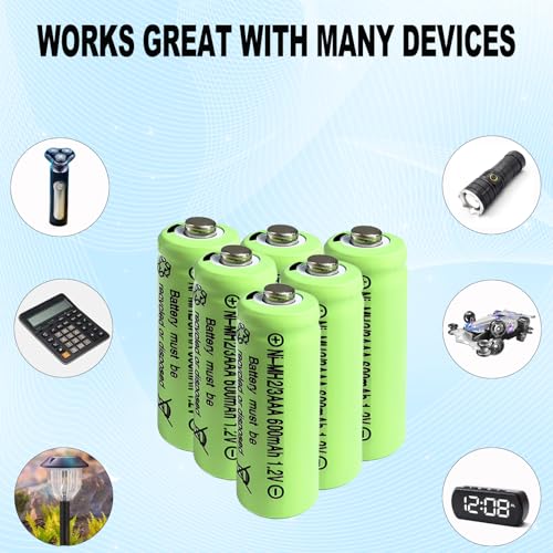 10 pilas recargables NiMH 2/3AAA 1.2V 600mAh miniatura 3
