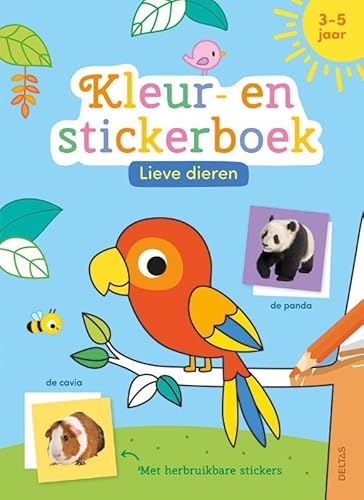 Lieve Dieren Kleur- En Stickerboek (3-5 J.): Met Herbruikbare Stickers