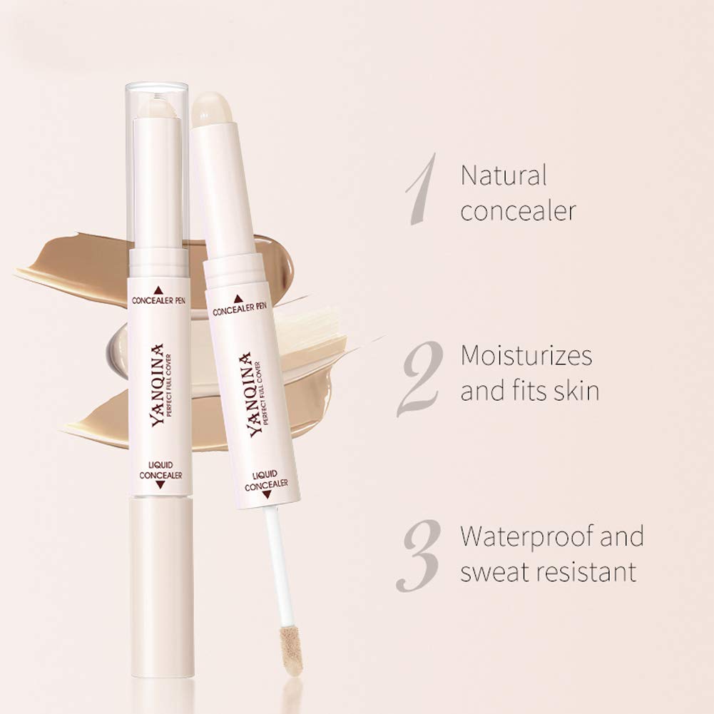 MEICOLY Dual Ended Concealer Stick Liquid Eyeshadow Primer, Lightweight Contouring Concealers Pen Matte Full Cover Highlight Foundation Makeup Stick,3pcs Set : Beauty & Personal Care