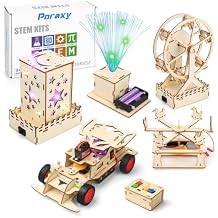 Science Kits for Kids Age 8-12, 5 in 1 STEM Toys for Boys 8-12, Gifts for 8 9 10 11 12 13 Year Old Boys and Girls, Wooden 3D Puzzles, Educational Projects, Crafts Building Kits