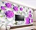 Produktbild Dekoration gemalt Seide 3d Tapete lila Rose elegante Mode Wasser Reflexion 3D Hintergrund, 300 * 210cm