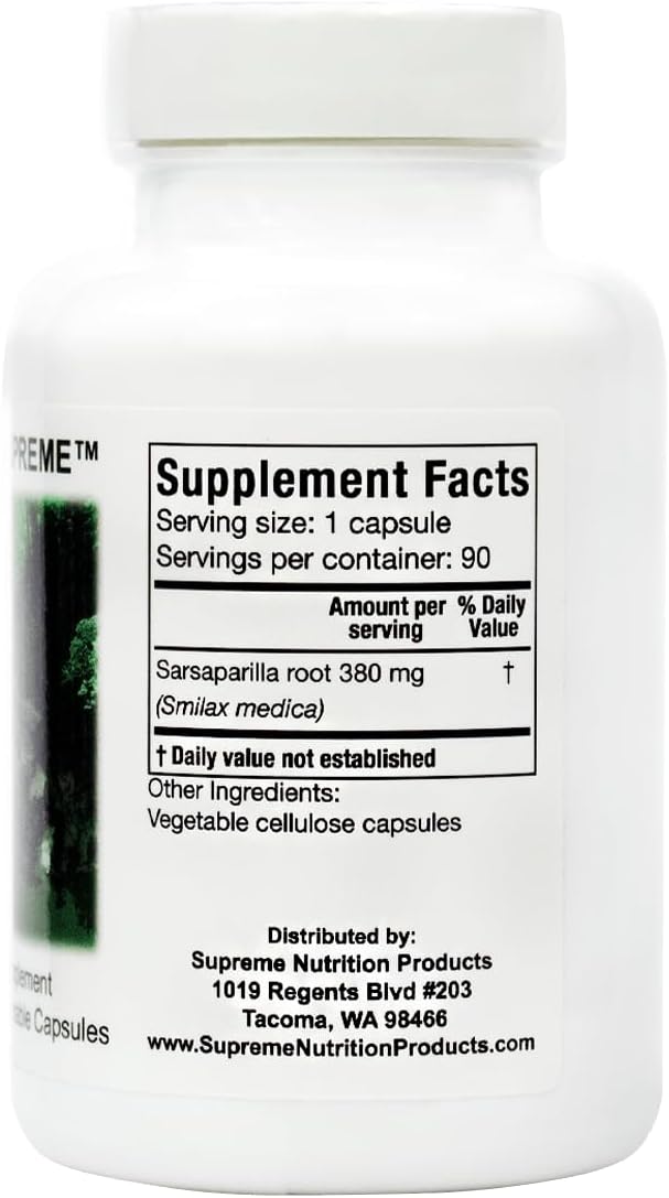 Supreme Nutrition Smilax Supreme, 90 Pure Sarsaparilla Vegetarian Capsules - Image 2