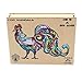 Puzzle Animaux Bois Adulte et Enfant, Coq, Puzzles pièces en Forme d'animaux, Casse-tête en Bois, Puzzle Animal décoratif, développement intellectuel, avec Autocollant