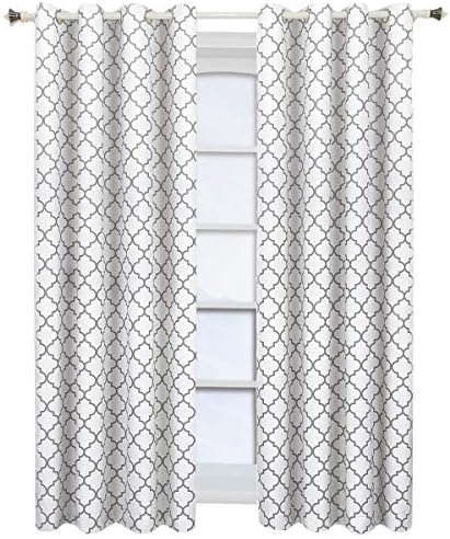 Royal Tradition Meridian, 52-Inch Wide x 108-Inch Long, Set of 2, Thermal Insulated Room Darkening Curtains, White