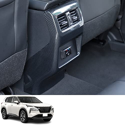 Bmolpt リアコンソールカバー適用日産 新型エクストレイル(XTRAIL) T33 SNT33 T33型(2022年7月~現行)ABS素材後席センター エアコンパネル キックガードカバー 後席用内装 アクセサリー カスタム パーツ カー用品 汚れ防止