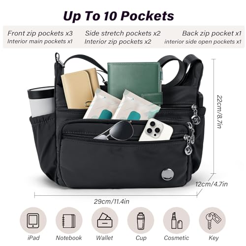 Crossbody Bags for Women, Roomy Multiple Pockets Shoulder Handbag Ladies Crossbody Purse Fashion Tote Top Handle Satchel4