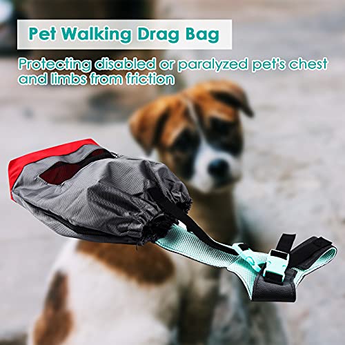 Haiabei Drag Bag For Paralyzed Pets,Wear-Resisting Oxford Cloth Walking Drag Bag For Disabled Dog Cat,Recovery Carrier Bag Help To Protect Pet Chest And Limbs-Breathable Comfortable #TOP4