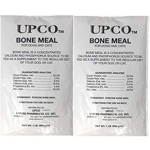 Bone Meal Steamed Powder for Dogs and Cats 2 Pack Total 2 Pounds from Upco Bone Meal Made in USA