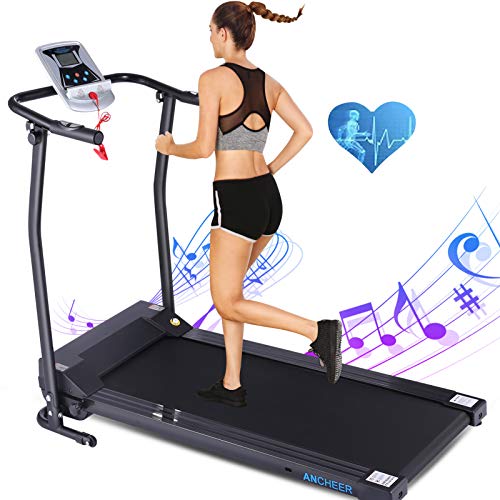 ANCHEER Treadmills for Home TR5689, Folding Treadmills with LCD Monitor, Electric Treadmill Pulse Grip and Safety Key, Jogging Walking Exercise Running Machine for Family/Apartment/Office Workout
