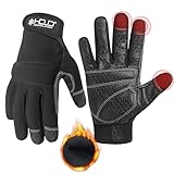 HANDLANDY Winter Work Gloves with Grip for Men &...