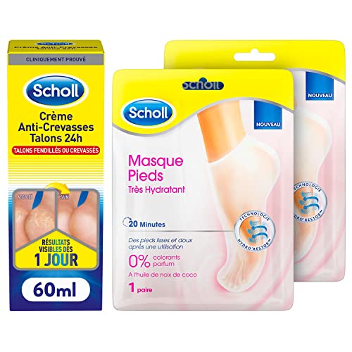 Scholl Crème Anti-Crevasses & Masques Pieds (Crème Crevasse & 2 Masques Coco)
