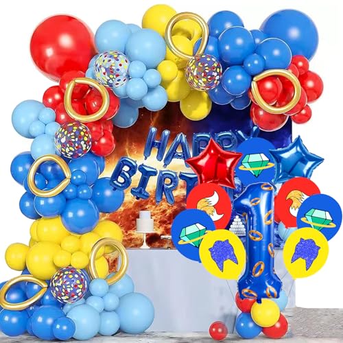 Image of Number 40 Inch Blue and Gold Ring Balloon Birthday Number Decoration Aluminum Film Balloon Suitable for Boys and Girls Blue Theme Party Cartoon Party Decoration Supplies (1)