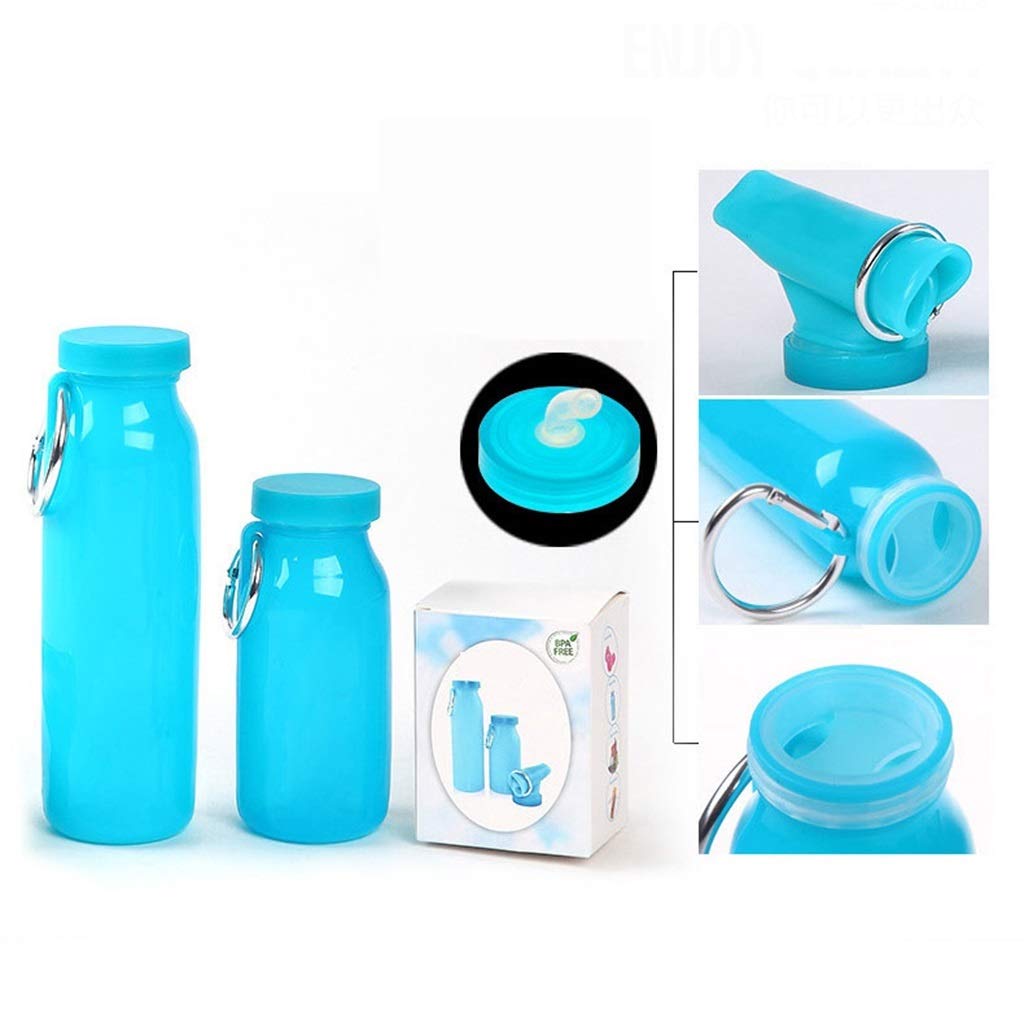 Bottiglia d'Acqua Pieghevole, Gel di Silice Alta capacità 650ml Resistenza alle Alte Temperature Arrampicata All'aperto Stoccaggio 'Acqua (5 Colori)