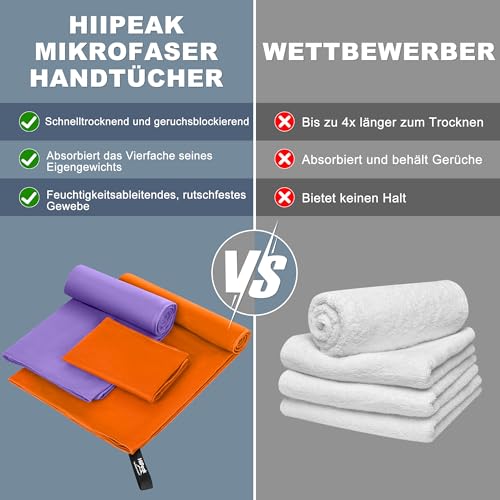 HiiPeak Mikrofaser Handtuch Kompakt und Leicht Microfaser Handtücher Fitness Schnelltrocknend microfaser Badetuch Saugfähiges Sporthandtuch… – Ansicht 5
