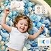 TRENDPLAY Star Ball Pit Balls 100-Piece Set: Vibrant Mix of Shapes - Mix Stars Shapes for Kids, Perfect for Parties, Playtime, Pearl Blue+Pearl Light Blue+Gray+ White