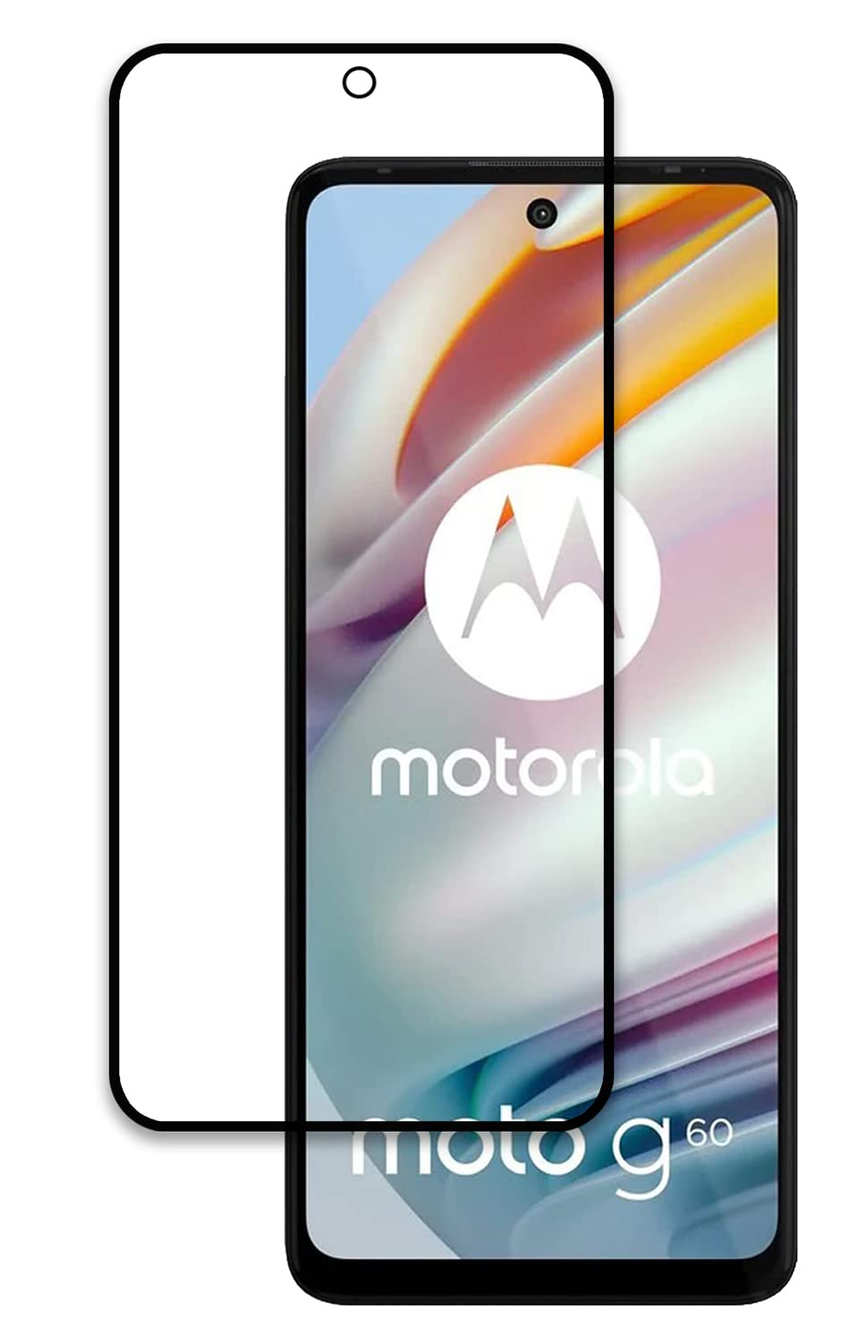 Tough Lee Tempered Glass Screen Protector Compatible for Motorola Moto G60 / Motorola Moto G40 Fusion (Black) with Edge to Edge Coverage and Easy Installation kit