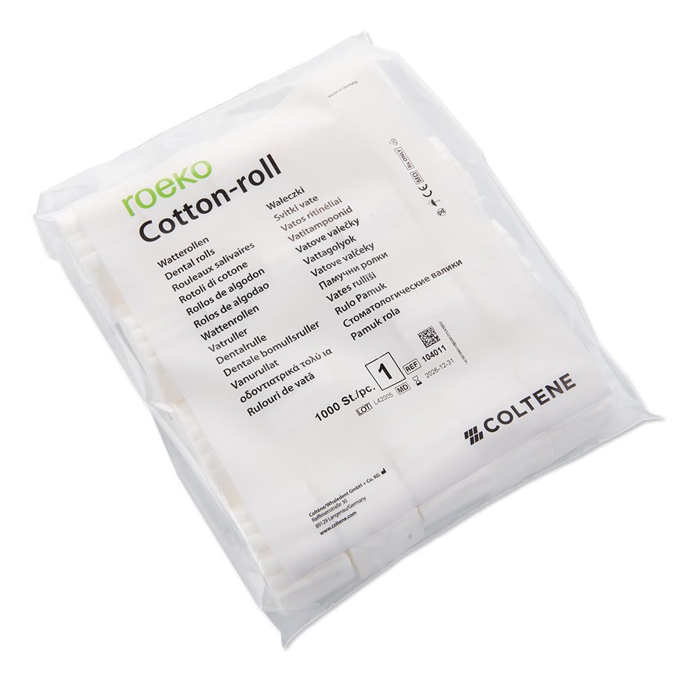 Coltene Whaledent 104011 Roeko Cotton Rolls #1 1.5" X 5/16" 1000/Pk