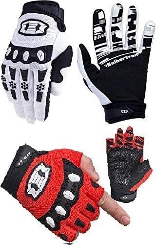 Seibertron Fullfinger Adult White M and Dirtclaw Adult Red M Gloves
