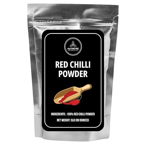 Naturevibe Botanicals - Chile rojo orgánico en polvo, 5 libras, Capsicum annuum, no OMG y sin gluten, añade sabor y especia (80 onzas)