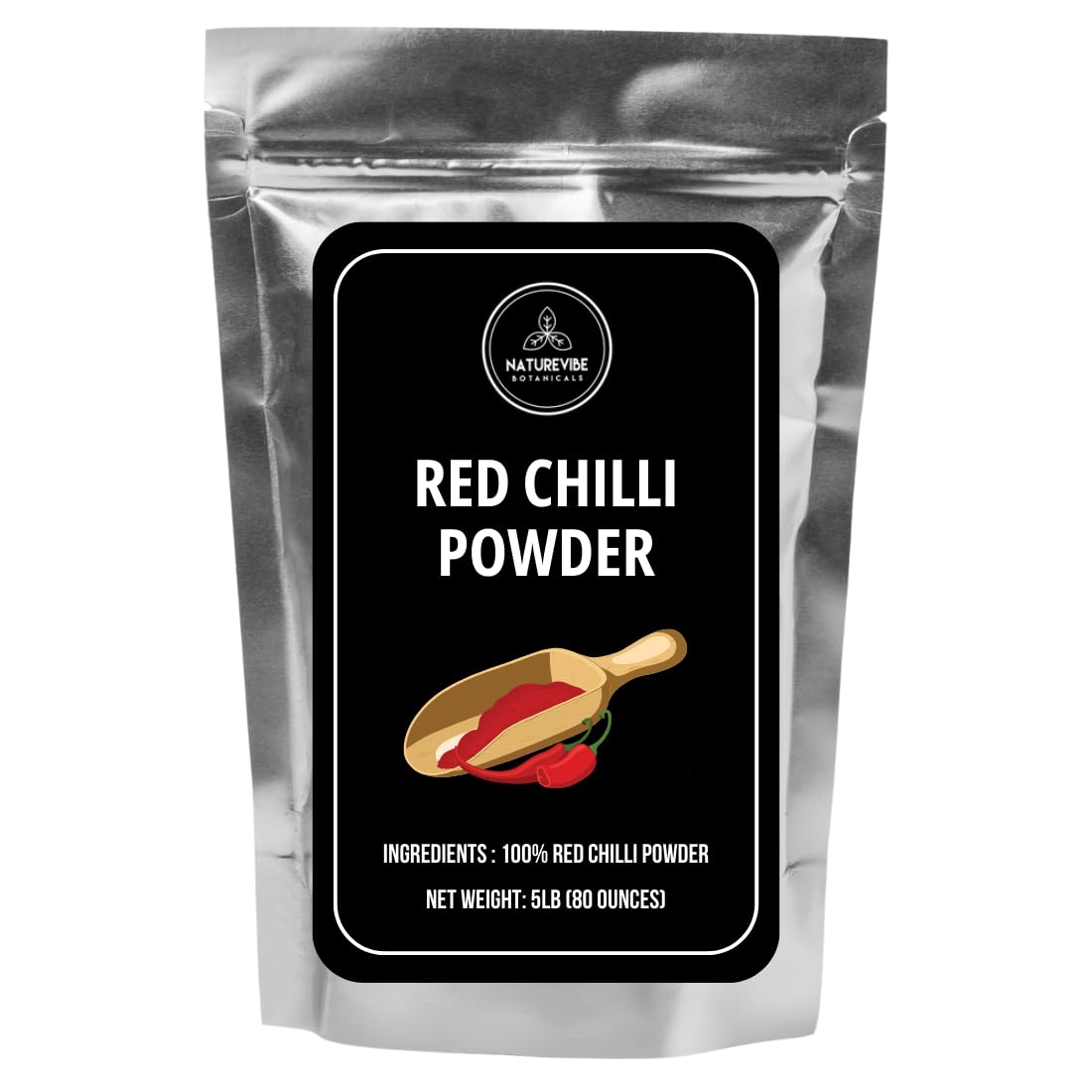 Red Chilli Powder 5lbs by Naturevibe Botanicals | Capsicum annuum | Non GMO & Gluten Free Whole Red Chilli Ground | Adds Flavor and Spice (80 ounces)