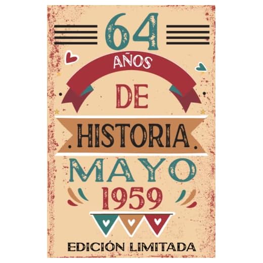64 Años De Historia Mayo 1959: Libro de visitas, cuaderno, 110 páginas de felicitaciones, idea de regalo, regalo Para la esposa, novia, mujer, La madre
