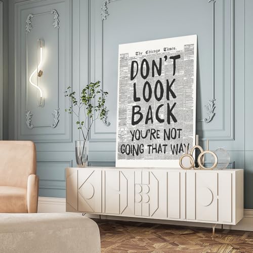 Aimery Retro Newspaper Posters Positive Affirming Quotes Posters Black And White Wall Art Don'T Look Back You'Re Not Going That Way Room Aesthetic Poster Apartment Bedroom Decor12X18Inch Unframed thumb #6