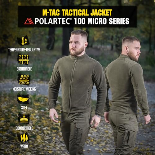 Image of M-Tac Nord Polartec 200 Fleece Jacket for Men - Military Style Sweatshirt Tactical Full Zip Warm Sweater
