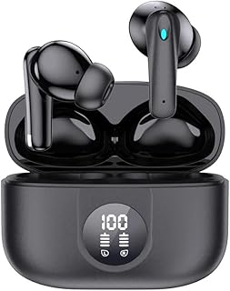 Wireless Earbuds, Bluetooth 5.3 Headphones In Ear with 4 ENC Noise Cancelling Mic, New Bluetooth Earbuds Mini Deep Bass Stereo Sound, 36H Playtime LED Display Wireless Earphones IP7 Waterproof