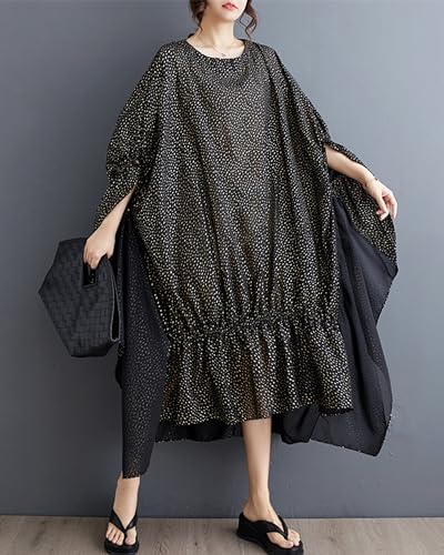 Ellazhu Women's Polka Dot Irregular Hem Dress