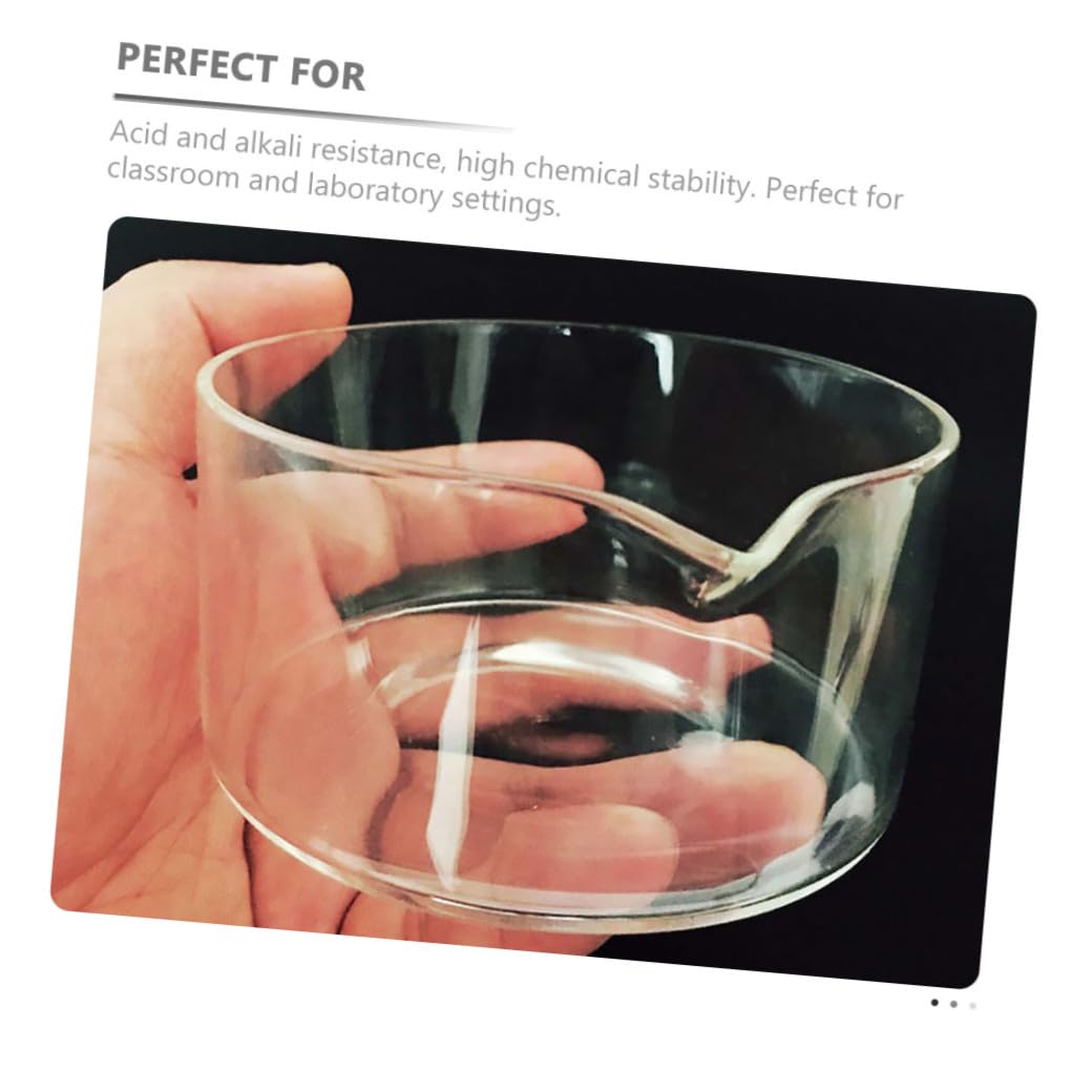 GANAZONO Glass Crystallization Dish 1000ml Laboratory Evaporation Tool Borosilicate Glass Spout for Professional Experimentation