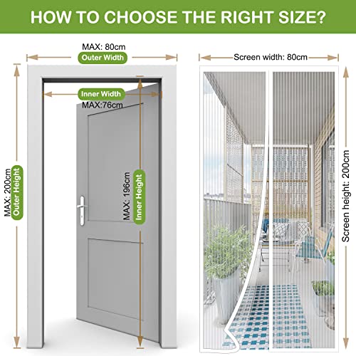 Risareyi Zanzariera Magnetica per Porte 70x160cm