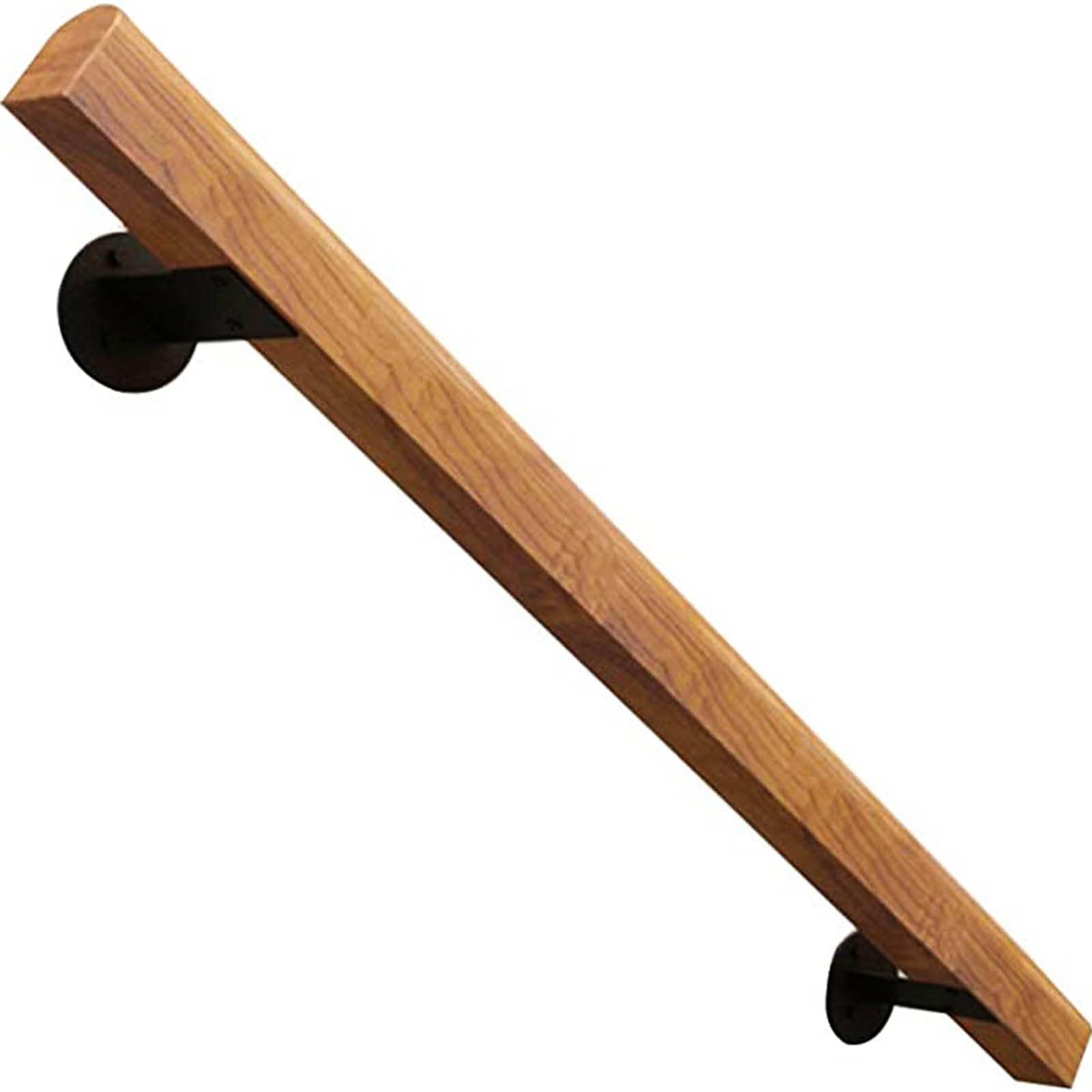 FKXSXAZ Wood Handrails for Indoor Stairs,Professional Pine Safety Non-Slip Staircase Handrail with 2 Wall Mount Supports,Bars Lofts Corridor Grab Bar(Size:120cm/3.9ft)